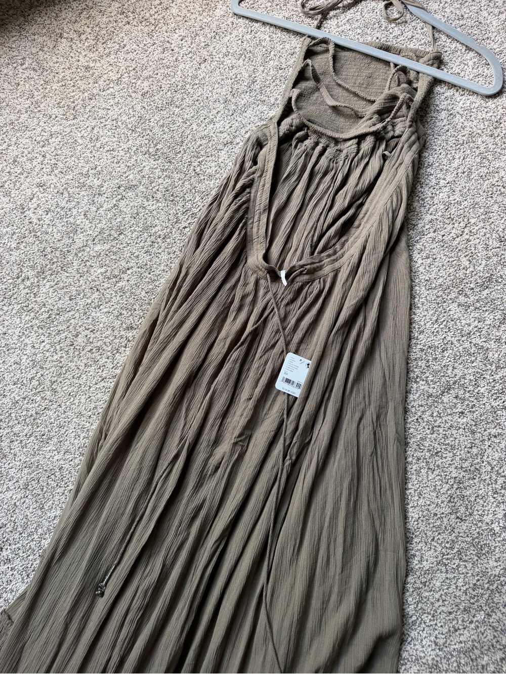 Free people Smocked Halter Maxi Dress in olive - Picture 4 of 5